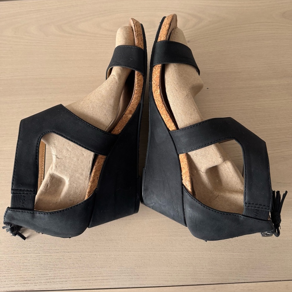 Adrienne Vittadini Av-Thalla-2 Black Women's Wedge Sandals / Size 8.5 - Picture 12 of 14